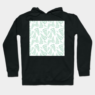 Mint leaves pattern on white Hoodie